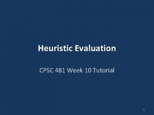 Heuristic evaluation presentation