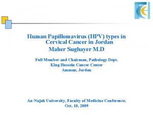 Human Papillomavirus HPV types in Cervical Cancer in