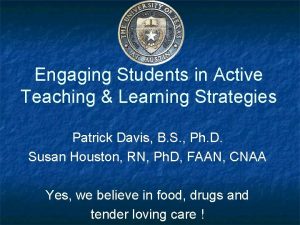 Engaging Students in Active Teaching Learning Strategies Patrick