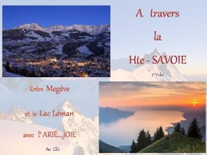 A travers la Hte SAVOIE 2 Volet Entre