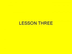 LESSON THREE CONNECTING RODS 1 DEFINITION 1 DEFINITION