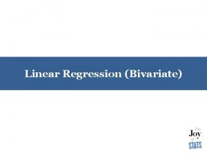 Bivariate linear regression model