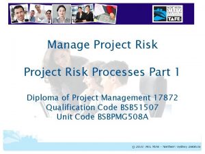 Bsbpmg508a manage project risk