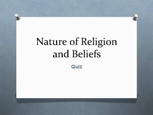Question about religion