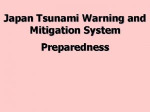 Tsunami levels