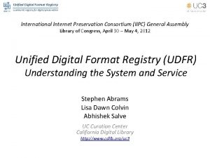 Unified Digital Format Registry a semantic registry for