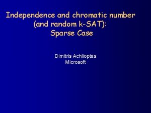 Independence and chromatic number and random kSAT Sparse