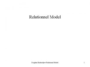 Relationnel Model Bogdan Shishedjiev Relational Model 1 Relational