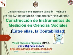 Universidad Nacional Hermilio Valdizn Hunuco FACULTAD DE CIENCIAS