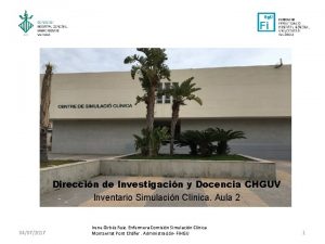 Direccin de Investigacin y Docencia CHGUV Inventario Simulacin