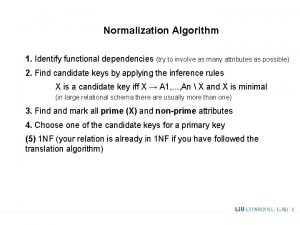 Normalization example with solution