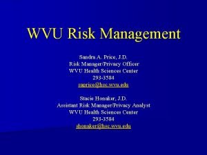 Wvu risk management
