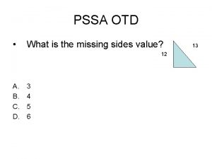 PSSA OTD What is the missing sides value