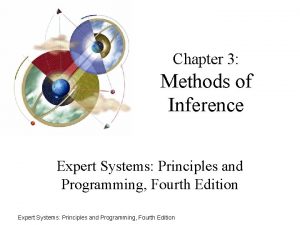 Chapter 3 Methods of Inference Expert Systems Principles