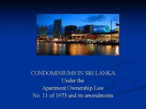 Apartment ownership law no 11 of 1973 Apartment ownership law no 11 of 1973