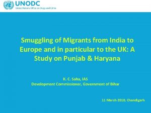 Smuggling of Migrants from India to Europe and