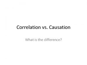 Statistics correlation vs causation