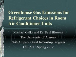 Greenhouse Gas Emissions for Refrigerant Choices in Room