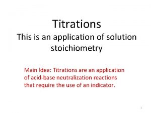 Titration stoichiometry