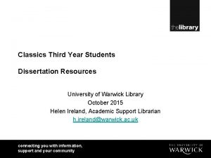 Classics Third Year Students Dissertation Resources University of