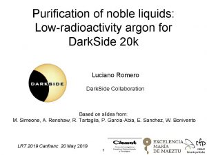 Purification of noble liquids Lowradioactivity argon for Dark