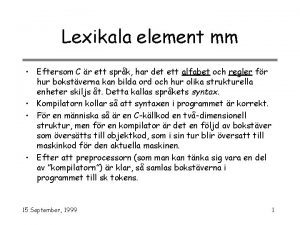 Lexikala element mm Eftersom C r ett sprk