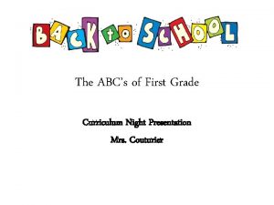 Abcs of first grade