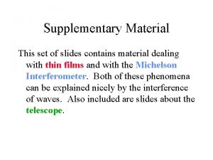 Supplementary slides