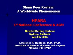 Sham peer review how to stop