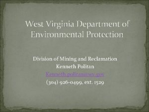 West Virginia Department of Environmental Protection Division of