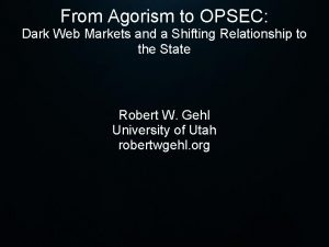 Opsec dark web