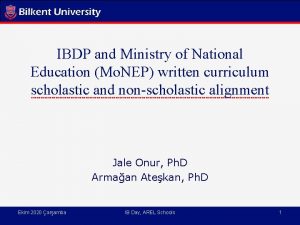 IBDP and Ministry of National Education Mo NEP