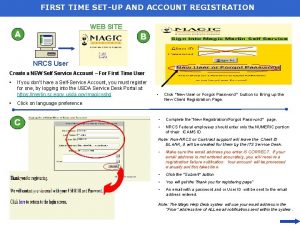 FIRST TIME SETUP AND ACCOUNT REGISTRATION WEB SITE