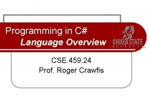 C language overview