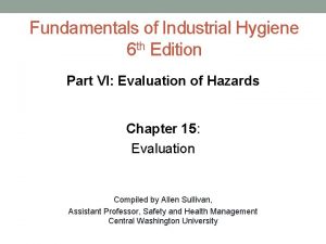 Fundamentals of industrial hygiene