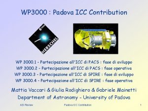WP 3000 Padova ICC Contribution WP 3000 1