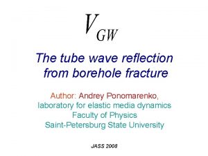 The tube wave reflection from borehole fracture Author