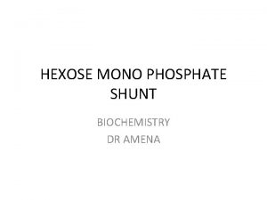 HEXOSE MONO PHOSPHATE SHUNT BIOCHEMISTRY DR AMENA The