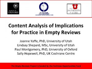Content Analysis of Implications for Practice in Empty