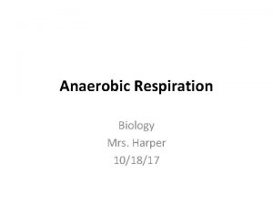 Anaerobic Respiration Biology Mrs Harper 101817 October 18