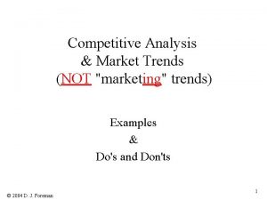 Competitive Analysis Market Trends NOT marketing trends Examples