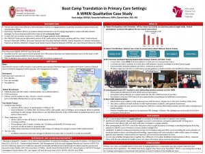 Primary care boot camp
