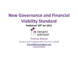 Governance and financial viability standard