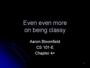 Even even more on being classy Aaron Bloomfield