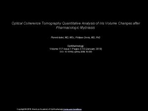 Optical Coherence Tomography Quantitative Analysis of Iris Volume
