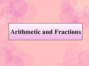 Arithmetic sequence fraction