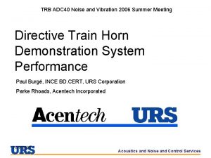TRB ADC 40 Noise and Vibration 2006 Summer