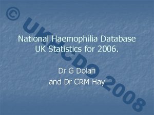 National haemophilia database