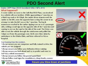 PDO Second Alert Main contractor name LTI Date