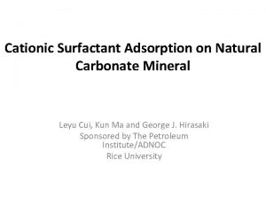 Cationic Surfactant Adsorption on Natural Carbonate Mineral Leyu